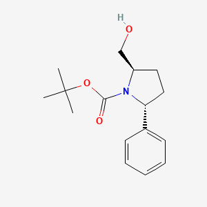 molecular formula C16H23NO3 B13464397 tert-butyl (2R,5R)-2-(hydroxymethyl)-5-phenylpyrrolidine-1-carboxylate 