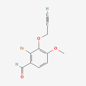 molecular formula C11H9BrO3 B13464408 2-Bromo-4-methoxy-3-(prop-2-yn-1-yloxy)benzaldehyde 