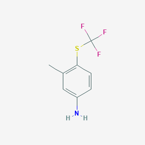 molecular formula C8H8F3NS B13464465 Benzenamine, 3-methyl-4-[(trifluoromethyl)thio]- CAS No. 183945-54-2