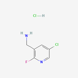 molecular formula C6H7Cl2FN2 B13464468 1-(5-Chloro-2-fluoropyridin-3-yl)methanamine hydrochloride 