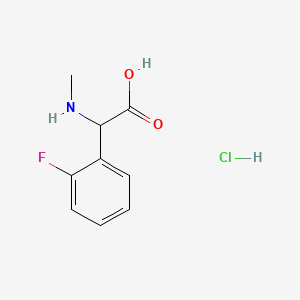 molecular formula C9H11ClFNO2 B13464481 2-(2-Fluorophenyl)-2-(methylamino)acetic acid hydrochloride 