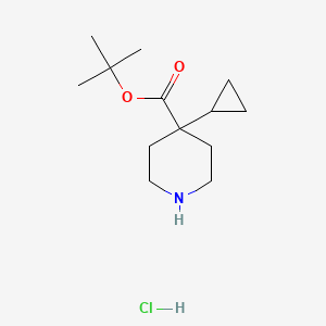 molecular formula C13H24ClNO2 B13464499 Tert-butyl 4-cyclopropylpiperidine-4-carboxylate hydrochloride 