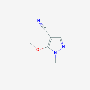 molecular formula C6H7N3O B13464515 5-methoxy-1-methyl-1H-pyrazole-4-carbonitrile 