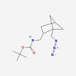 molecular formula C13H22N4O2 B13464544 tert-butyl N-{[1-(azidomethyl)bicyclo[2.1.1]hexan-2-yl]methyl}carbamate 