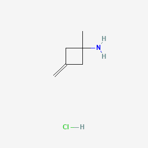 molecular formula C6H12ClN B13464601 1-Methyl-3-methylidenecyclobutan-1-amine hydrochloride 