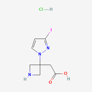 2-[3-(3-iodo-1H-pyrazol-1-yl)azetidin-3-yl]acetic acid hydrochloride