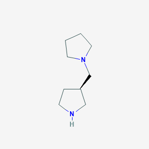 molecular formula C9H18N2 B13464645 (3R)-3-[(pyrrolidin-1-yl)methyl]pyrrolidine 