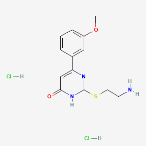 molecular formula C13H17Cl2N3O2S B13464650 2-[(2-Aminoethyl)sulfanyl]-6-(3-methoxyphenyl)-3,4-dihydropyrimidin-4-one dihydrochloride 