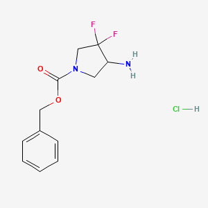 molecular formula C12H15ClF2N2O2 B13464666 Benzyl 4-amino-3,3-difluoropyrrolidine-1-carboxylate hydrochloride 