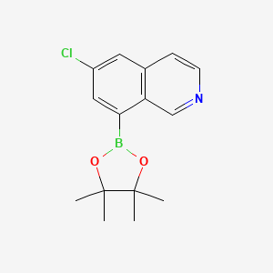 molecular formula C15H17BClNO2 B13464672 6-Chloro-8-(4,4,5,5-tetramethyl-1,3,2-dioxaborolan-2-yl)isoquinoline 