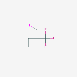 molecular formula C6H8F3I B13464707 1-(Iodomethyl)-1-(trifluoromethyl)cyclobutane 