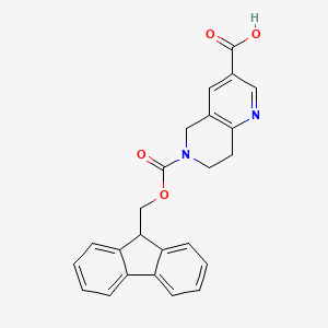 molecular formula C24H20N2O4 B13464710 6-(((9H-Fluoren-9-yl)methoxy)carbonyl)-5,6,7,8-tetrahydro-1,6-naphthyridine-3-carboxylic acid 