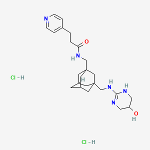 N-[(3-{[(5-hydroxy-1,4,5,6-tetrahydropyrimidin-2-yl)amino]methyl}adamantan-1-yl)methyl]-3-(pyridin-4-yl)propanamide dihydrochloride