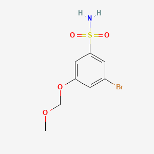 molecular formula C8H10BrNO4S B13464872 3-Bromo-5-(methoxymethoxy)benzene-1-sulfonamide 