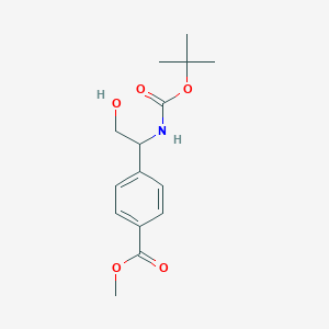 molecular formula C15H21NO5 B13464907 Methyl 4-[2-hydroxy-1-[(2-methylpropan-2-yl)oxycarbonylamino]ethyl]benzoate 