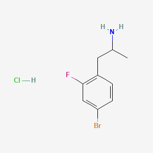 molecular formula C9H12BrClFN B13464920 1-(4-Bromo-2-fluorophenyl)propan-2-aminehydrochloride 