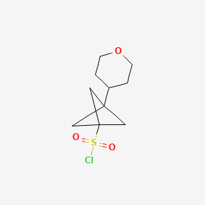 molecular formula C10H15ClO3S B13464932 3-(Oxan-4-yl)bicyclo[1.1.1]pentane-1-sulfonyl chloride 