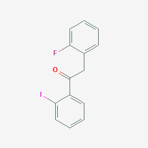 molecular formula C14H10FIO B1346514 2-(2-氟苯基)-2'-碘代苯乙酮 CAS No. 898784-73-1