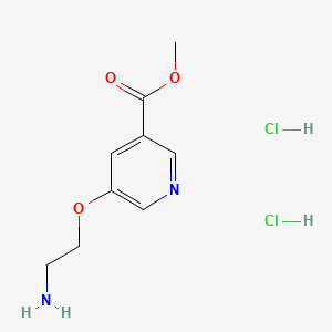 molecular formula C9H14Cl2N2O3 B13465232 Methyl 5-(2-aminoethoxy)pyridine-3-carboxylate dihydrochloride 