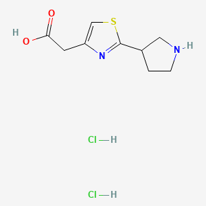 2-[2-(Pyrrolidin-3-yl)-1,3-thiazol-4-yl]aceticaciddihydrochloride