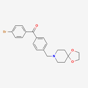 molecular formula C21H22BrNO3 B1346535 4-溴-4'-[8-(1,4-二氧杂-8-氮杂螺[4.5]癸基)甲基]苯甲酮 CAS No. 898757-78-3