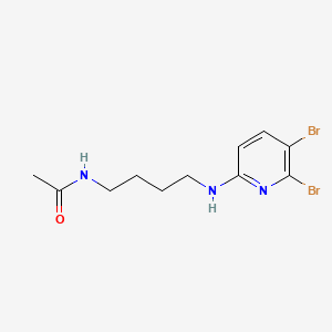 molecular formula C11H15Br2N3O B13465416 N-{4-[(5,6-dibromopyridin-2-yl)amino]butyl}acetamide 