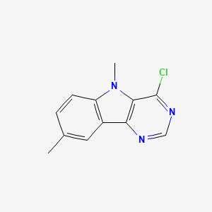 molecular formula C12H10ClN3 B1346542 4-氯-5,8-二甲基-5H-嘧啶并[5,4-b]吲哚 CAS No. 1134334-56-7