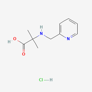 molecular formula C10H15ClN2O2 B13465424 2-Methyl-2-{[(pyridin-2-yl)methyl]amino}propanoic acid hydrochloride 