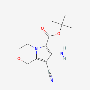 molecular formula C13H17N3O3 B13465433 tert-butyl 7-amino-8-cyano-1H,3H,4H-pyrrolo[2,1-c][1,4]oxazine-6-carboxylate 