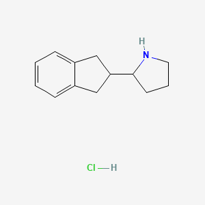 molecular formula C13H18ClN B13465444 2-(2,3-dihydro-1H-inden-2-yl)pyrrolidine hydrochloride 