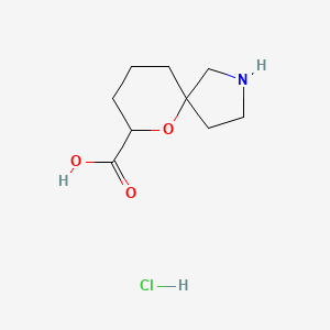 molecular formula C9H16ClNO3 B13465452 6-Oxa-2-azaspiro[4.5]decane-7-carboxylic acid hydrochloride 