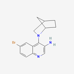 molecular formula C15H16BrN3 B13465485 4-{2-Azabicyclo[2.2.1]heptan-2-yl}-6-bromoquinolin-3-amine 