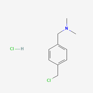 molecular formula C10H15Cl2N B13465739 {[4-(Chloromethyl)phenyl]methyl}dimethylamine hydrochloride 