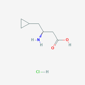 molecular formula C7H14ClNO2 B13465874 (3R)-3-amino-4-cyclopropylbutanoic acid hydrochloride 