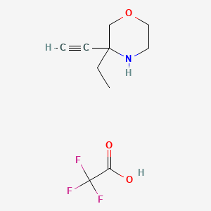 molecular formula C10H14F3NO3 B13465985 3-Ethyl-3-ethynylmorpholine, trifluoroacetic acid 