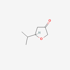 molecular formula C7H12O2 B13465991 3(2H)-Furanone, dihydro-5-isopropyl- CAS No. 34004-69-8