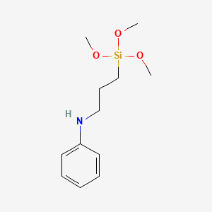 molecular formula C12H21NO3Si B1346609 N-[3-(三甲氧基甲硅烷基)丙基]苯胺 CAS No. 3068-76-6
