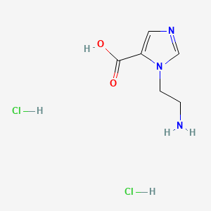 molecular formula C6H11Cl2N3O2 B13466144 1-(2-aminoethyl)-1H-imidazole-5-carboxylic acid dihydrochloride 