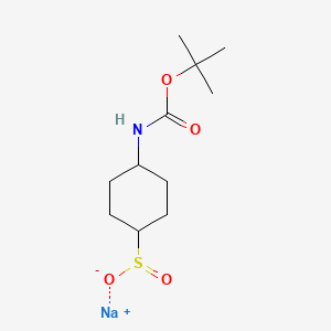 molecular formula C11H20NNaO4S B13466173 Sodium rac-(1s,4s)-4-{[(tert-butoxy)carbonyl]amino}cyclohexane-1-sulfinate 