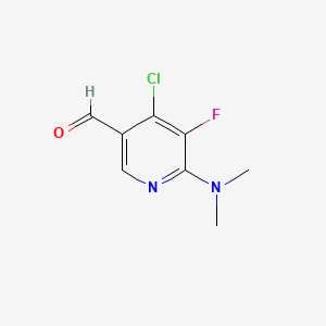 molecular formula C8H8ClFN2O B13466202 4-Chloro-6-(dimethylamino)-5-fluoropyridine-3-carbaldehyde 