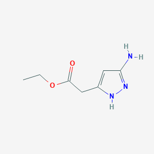 molecular formula C7H11N3O2 B13466235 Ethyl 5-amino-1H-pyrazole-3-acetate CAS No. 1206694-33-8