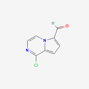 molecular formula C8H5ClN2O B13466301 1-Chloropyrrolo[1,2-a]pyrazine-6-carbaldehyde 