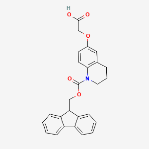 molecular formula C26H23NO5 B13466328 2-[(1-{[(9H-fluoren-9-yl)methoxy]carbonyl}-1,2,3,4-tetrahydroquinolin-6-yl)oxy]acetic acid 