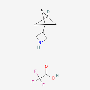 molecular formula C10H14F3NO2 B13466333 3-[(3-2H)bicyclo[1.1.1]pentan-1-yl]azetidine, trifluoroacetic acid 