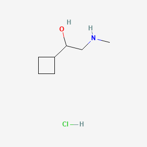 molecular formula C7H16ClNO B13466502 1-Cyclobutyl-2-(methylamino)ethan-1-ol hydrochloride 