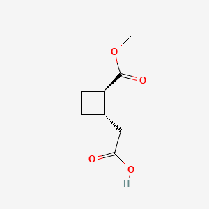 molecular formula C8H12O4 B13466506 rac-2-[(1R,2S)-2-(methoxycarbonyl)cyclobutyl]acetic acid 