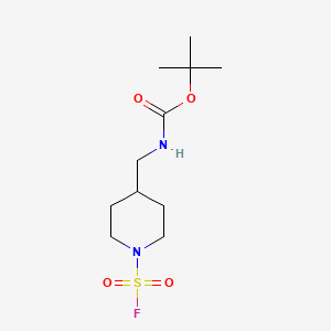 molecular formula C11H21FN2O4S B13466534 tert-butyl N-{[1-(fluorosulfonyl)piperidin-4-yl]methyl}carbamate 