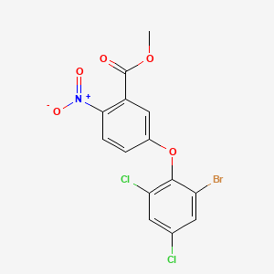 molecular formula C14H8BrCl2NO5 B13466540 Methyl 5-(2-bromo-4,6-dichlorophenoxy)-2-nitrobenzoate 