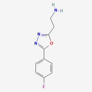 molecular formula C10H10FN3O B1346658 2-(5-(4-Fluorophenyl)-1,3,4-oxadiazol-2-YL)ethanamine CAS No. 1017346-04-1