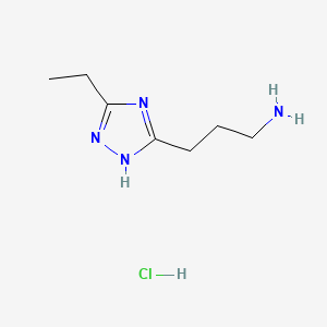 3-(5-ethyl-1H-1,2,4-triazol-3-yl)propan-1-amine hydrochloride